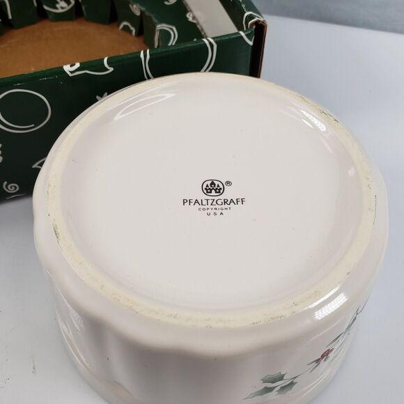 Pfaltzgraff Winterberry Dip Mix Set 4.5” Bowl Spreader in box USA NOS Christmas - Picture 9 of 14
